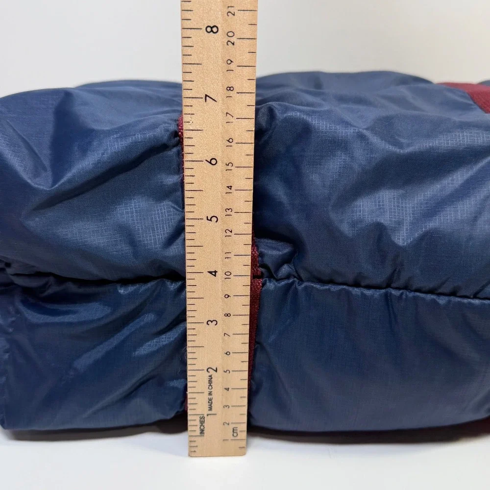 Pierre Cardin Vintage Navy Blue Ripstop Nylon Duffel Travel Bag Burgundy Retro